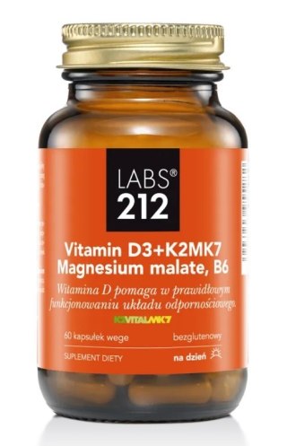 Labs212 LABS212 Vitamin D3 + K2MK7 + Magnesium malate + B6 (60 kaps.)
