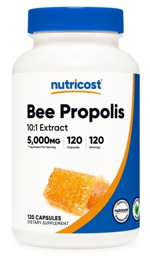 Nutricost NUTRICOST Bee Propolis 10:1 5000 mg - Ekstrakt z propolisu pszczelego (120 kaps.)