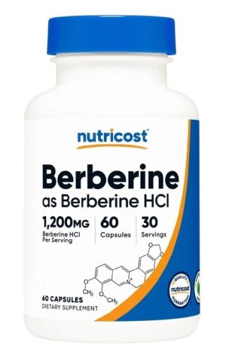 Nutricost NUTRICOST Berberine HCl 600 mg - Chlorowodorek berberyny (60 kaps.)