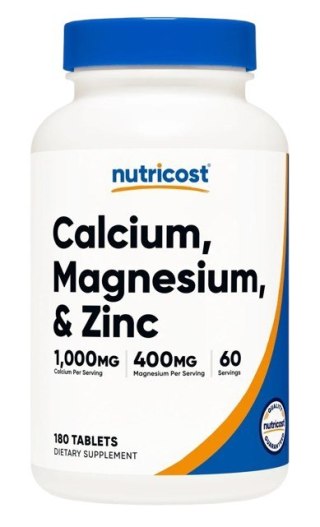 Nutricost NUTRICOST Calcium, Magnesium & Zinc - Wapń, magnez i cynk (180 tabl.)