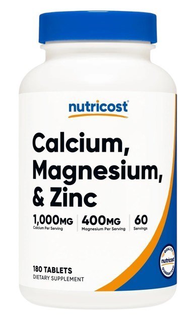 Nutricost NUTRICOST Calcium, Magnesium & Zinc - Wapń, magnez i cynk (180 tabl.)