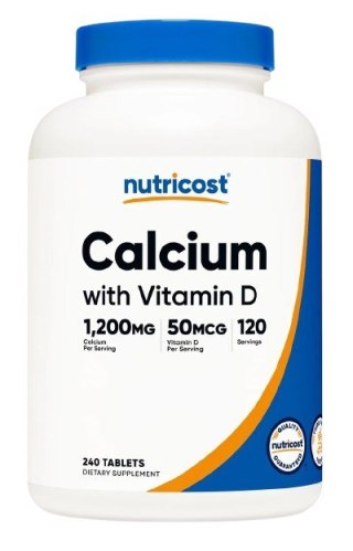 Nutricost NUTRICOST Calcium with Vitamin D3 - Wapń + Witamina D3 (240 tabl.)