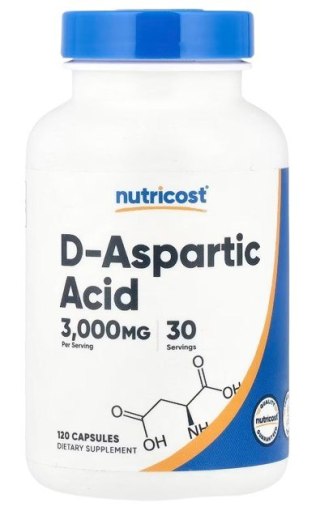 Nutricost NUTRICOST D-Aspartic Acid - Kwas D-asparaginowy DAA (120 kaps.)