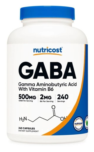 Nutricost NUTRICOST GABA 500 mg + B6 2 mg (240 kaps.)