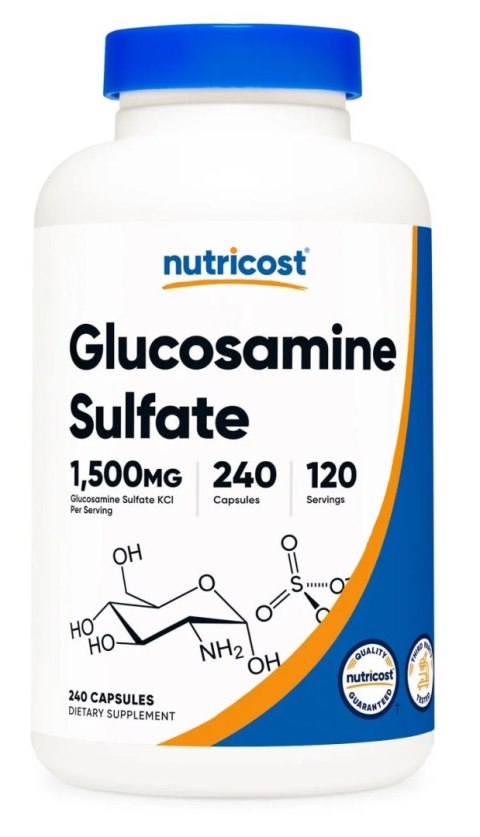 Nutricost NUTRICOST Glucosamine Sulfate - Siarczan glukozaminy KCl (240 kaps.)
