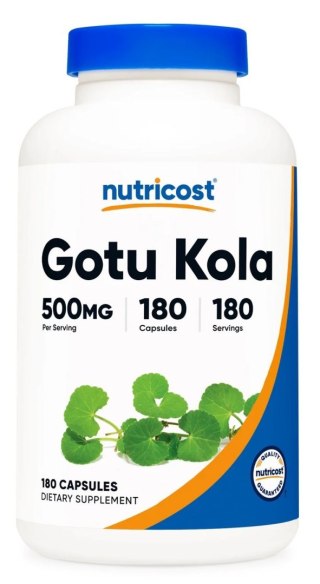 Nutricost NUTRICOST Gotu Kola - Ekstrakt z gotu kola 500 mg (180 kaps.)