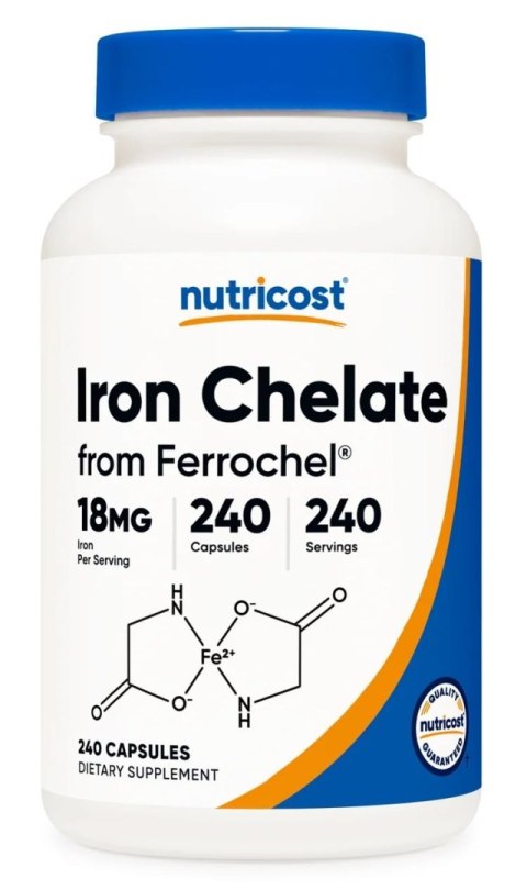 Nutricost NUTRICOST Iron Chelate from Ferrochel 18 mg - Chelat żelaza (240 kaps.)