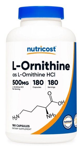 Nutricost NUTRICOST L-Ornithine 500 mg - Chlorowodorek L-ornityny (180 kaps.)