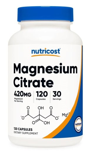 Nutricost NUTRICOST Magnesium Citrate 105 mg - Sole magnezowe kwasu cytrynowego (120 kaps.)