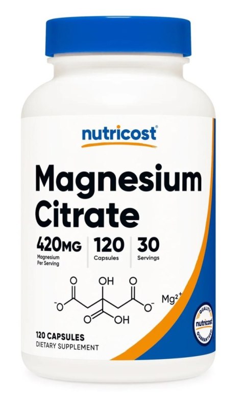 Nutricost NUTRICOST Magnesium Citrate 105 mg - Sole magnezowe kwasu cytrynowego (120 kaps.)