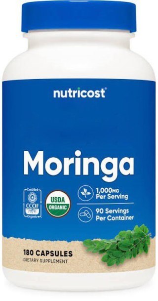 Nutricost NUTRICOST Moringa 500 mg - Liście Moringa (180 kaps.)