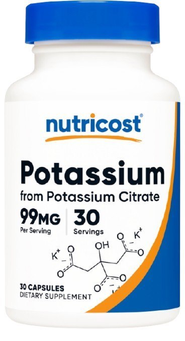 Nutricost NUTRICOST Potassium Citrate 99 mg - Cytrynian Potasu (30 kaps.)