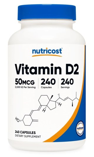 Nutricost NUTRICOST Vitamin D2 50 mcg - Witamina D2 ergokalcyferol (240 kaps.)