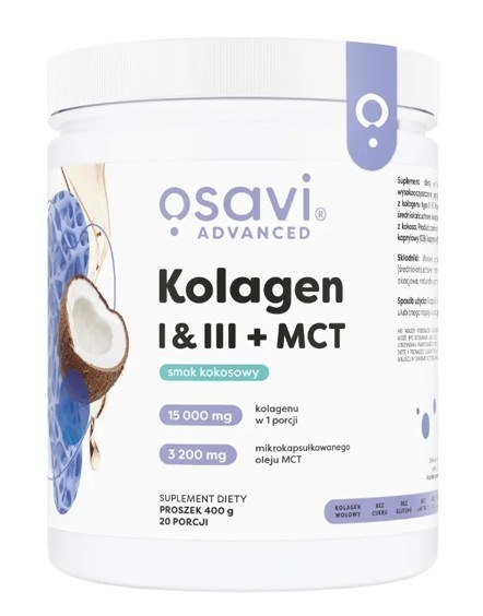 Osavi OSAVI Kolagen I & III + MCT, smak kokosowy (400 g)