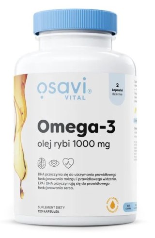 Osavi OSAVI Omega-3 Olej Rybi Molecularly Distilled 1000 mg smak cytrynowy (120 kaps.)