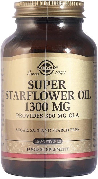 Solgar SOLGAR Super GLA 300 mg - Olej z Ogórecznika - Wiesiołka (60 kaps.)