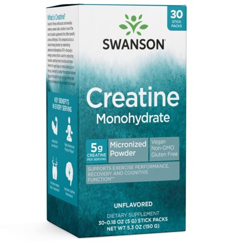 Swanson SWANSON Creatine Monohydrate - Monohydrat kreatyny (30 saszetek)