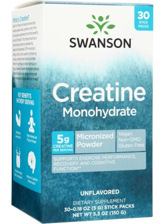 Swanson SWANSON Creatine Monohydrate - Monohydrat kreatyny (30 saszetek)