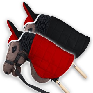 Derka dwustronna i nauszniki Skippi dla Hobby Horse - czerwony i czarny
