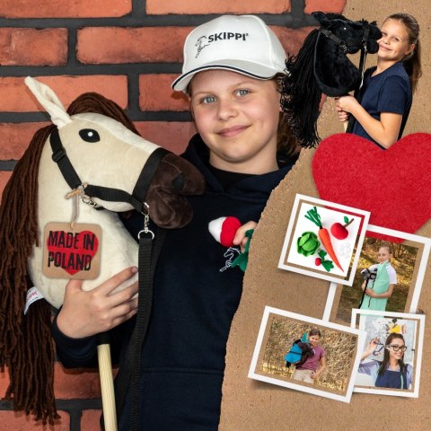 Hobby Horse Skippi A3 - Biszkopt - Jasny beż i brąz - kantar i wodze