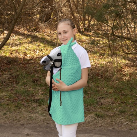 Peleryna Skippi dla Hobby Horse - miętowa - długa derka - kropierz