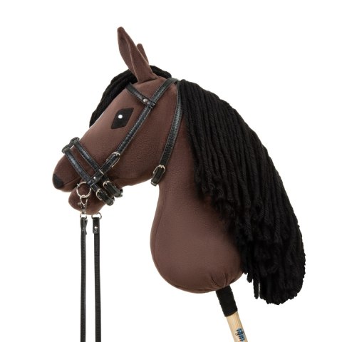 Skippi Ogłowie dla Hobby Horse - wodze, wędzidło, ekoskóra - czarne