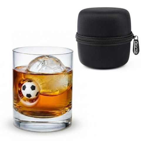 Piłkarska szklanka do whisky - piłka zatopiona w szkle - prezent dla kibica