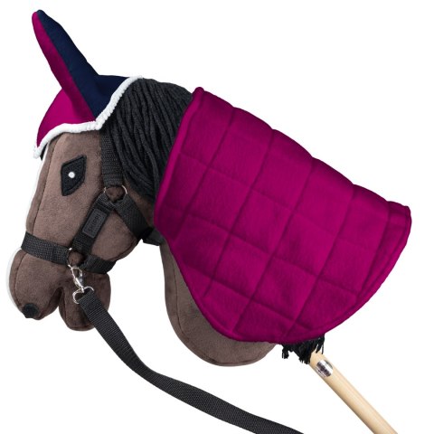 Zestaw Skippi - Hobby Horse Gniady - Derka i nauszniki - fuksja i granat