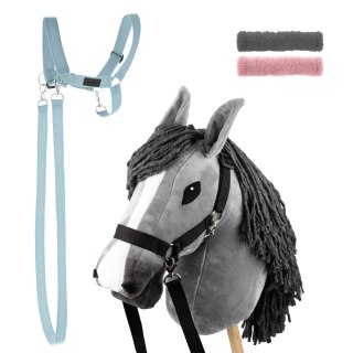 Zestaw Skippi - Hobby Horse Szary i dodatkowy Kantar - błękitny