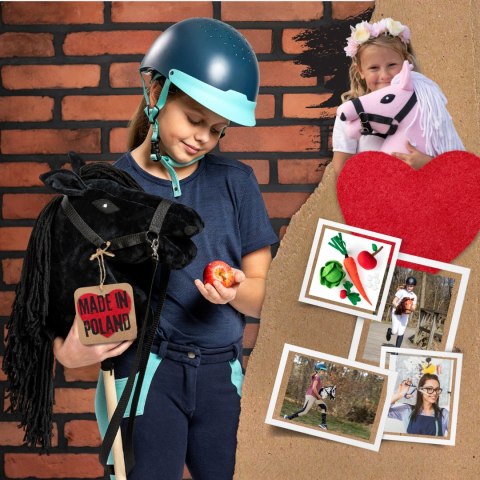 Zestaw Skippi - Hobby Horse czarny i dodatkowy kantar - ciemny zielony